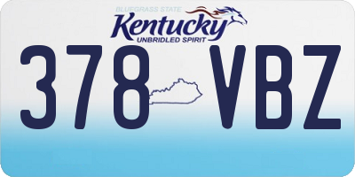 KY license plate 378VBZ
