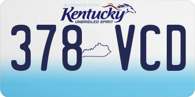 KY license plate 378VCD