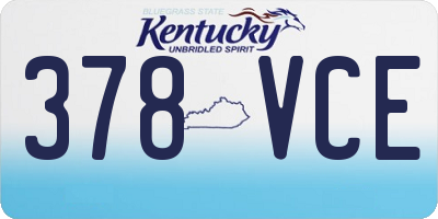 KY license plate 378VCE