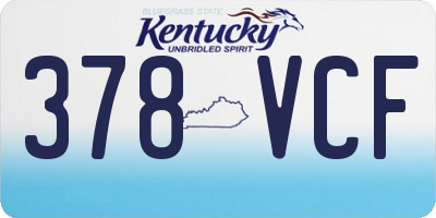 KY license plate 378VCF