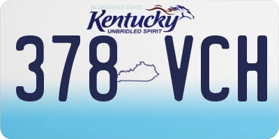 KY license plate 378VCH