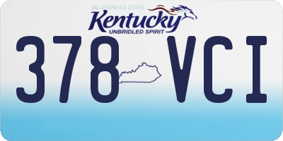 KY license plate 378VCI