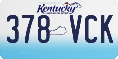 KY license plate 378VCK