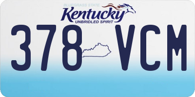 KY license plate 378VCM
