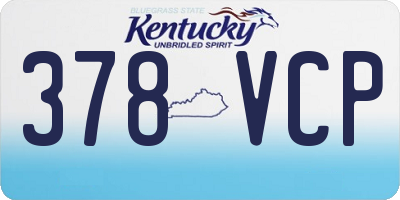 KY license plate 378VCP