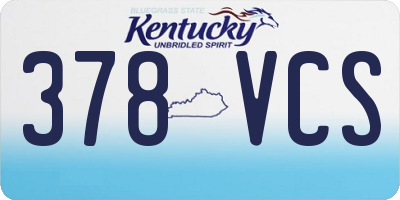 KY license plate 378VCS