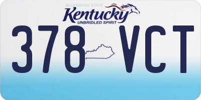KY license plate 378VCT