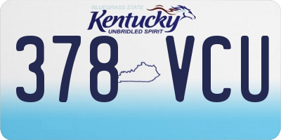 KY license plate 378VCU