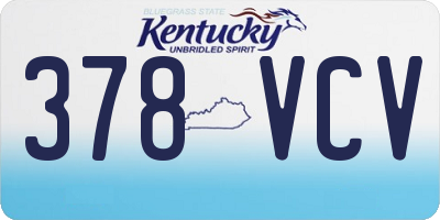 KY license plate 378VCV