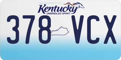 KY license plate 378VCX