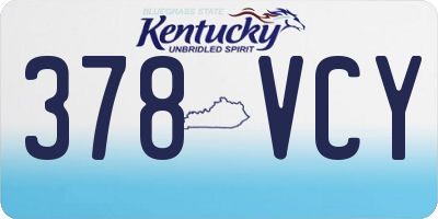KY license plate 378VCY