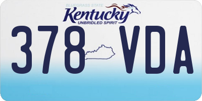 KY license plate 378VDA