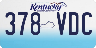 KY license plate 378VDC