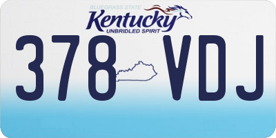 KY license plate 378VDJ