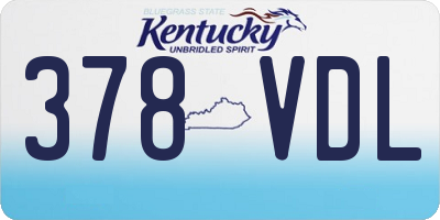 KY license plate 378VDL