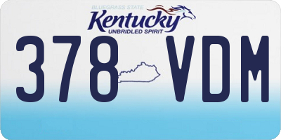 KY license plate 378VDM