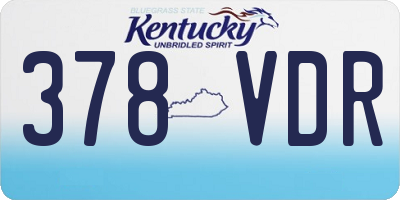 KY license plate 378VDR