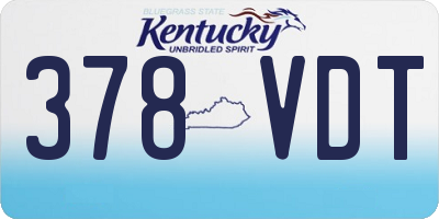 KY license plate 378VDT