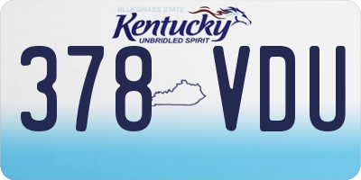 KY license plate 378VDU