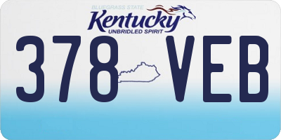 KY license plate 378VEB