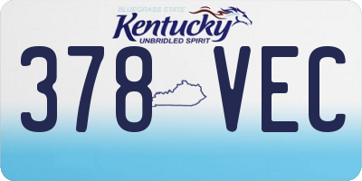 KY license plate 378VEC