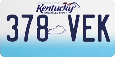 KY license plate 378VEK