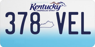 KY license plate 378VEL
