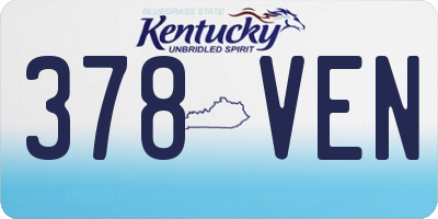 KY license plate 378VEN