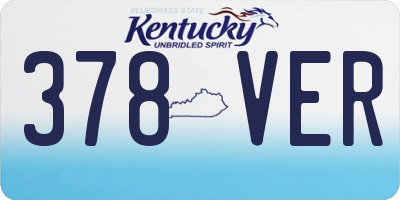 KY license plate 378VER