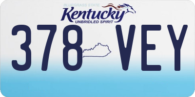 KY license plate 378VEY