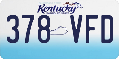 KY license plate 378VFD