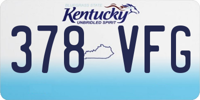 KY license plate 378VFG