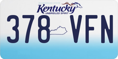 KY license plate 378VFN