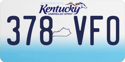 KY license plate 378VFO