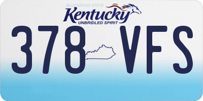 KY license plate 378VFS
