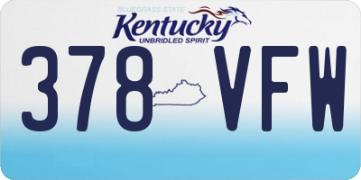 KY license plate 378VFW