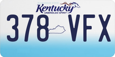 KY license plate 378VFX