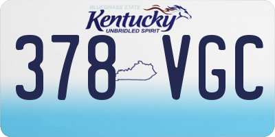 KY license plate 378VGC