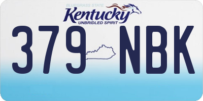 KY license plate 379NBK