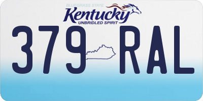 KY license plate 379RAL