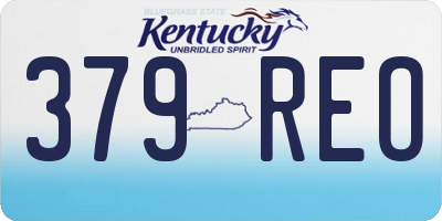 KY license plate 379REO