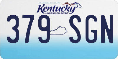 KY license plate 379SGN