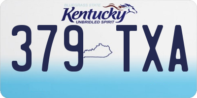 KY license plate 379TXA