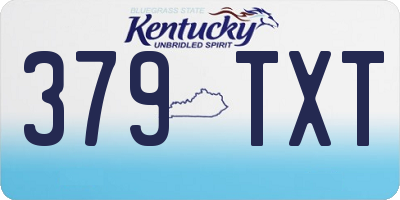 KY license plate 379TXT