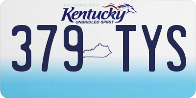 KY license plate 379TYS
