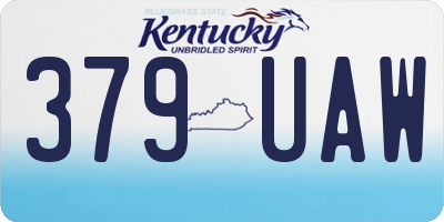 KY license plate 379UAW