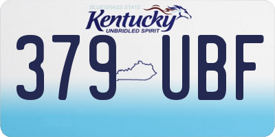 KY license plate 379UBF