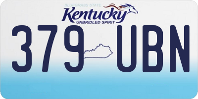 KY license plate 379UBN