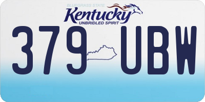 KY license plate 379UBW