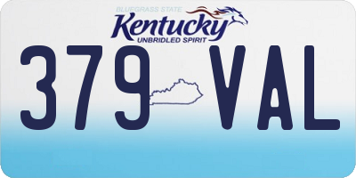 KY license plate 379VAL